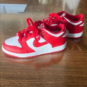 Kids Nike Red and White Sneakers